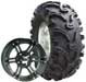 Kenda Bear Claw ATV Tire Kit 25-12.5-12 6Ply BEAR CLAW Kenda tires on 12 X 7 4/156 4+3 ITP F/R SS212 Black Wheels.