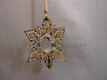 Crystal Pixel Christmas Ornament Star - Gold Tone