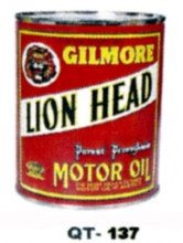 Gilmore Lions Head Motor Oil Cans - Quantity Of Six Cans