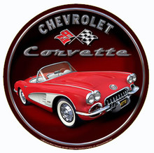 Corvette Classic Car Round Sign