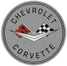 Corvette C3 Logo Grey Face Round Sign