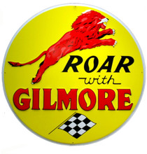 Gilmore Gasoline Round Metal Tin Sign
