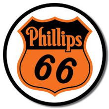 Phillips 66 Gasoline Round Metal Tin Sign