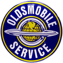 Oldsmobile Service Round Tin Sign