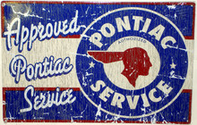 Pontiac Approved Service Distressed Look Tin Sign