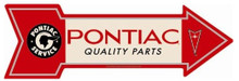 Pontiac Quality Parts Arrow Tin Sign