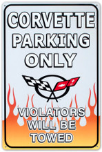 Corvette Parking Only Tin Sign
