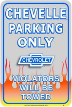 Chevelle Parking Only Tin Sign