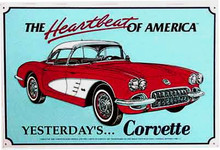 Corvette "The Heartbeat Of America" Tin Sign