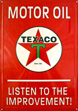 Texaco Motor Oil Red Tin Sign