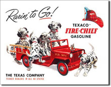 Texaco "Rarin To Go"  Tin Sign