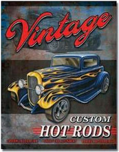 Vintage Custom Hot Rods Tin Sign
