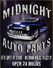Midnight Auto Parts Tin Sign