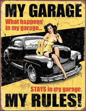 My Garage - My Rules Classic "Distressed Look" Tin Sign