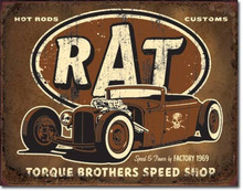 Torque Brothers Speed Shop "Distressed Look" Tin Sign