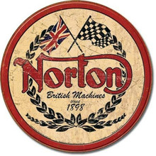 Norton Motorcycle Round Tin Sign