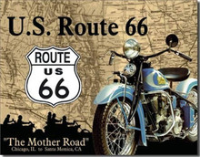 Route 66 Motorcycles "The Mother Road" Tin Sign