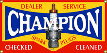 Champion Spark Plugs Dealer Wall Banner