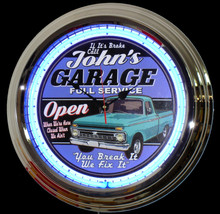 Personalized Garage Neon Clock Ford Fans