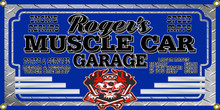 Muscle Car Garage Personalized Wall Banner