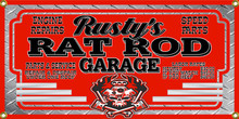 Rat Rod Garage Personalized Wall Banner