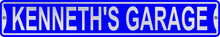 Kenneth's Garage 3 Foot X 6 Inch Street Sign