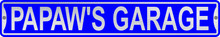 Papaw's Garage 3 Foot X 6 Inch Street Sign