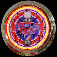 Personalized Barber Shop Neon Clock