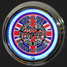 Mini Cooper Classic Parts & Service Neon Clock