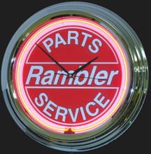 Rambler Parts & Service Neon Clock
