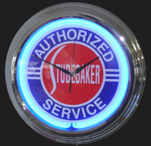 Studebaker Authorized Service Neon Clock