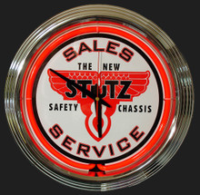 Stutz Sales & Service Neon Clock