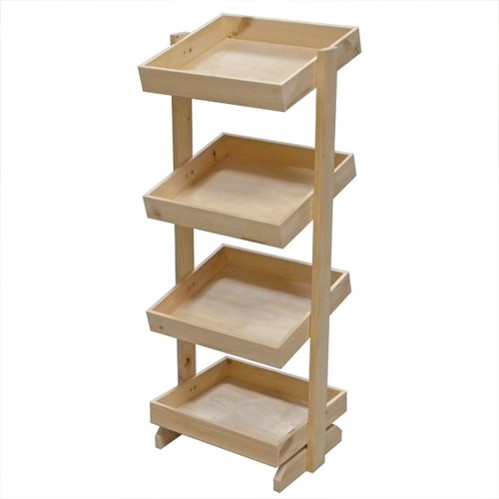 Wooden crate stand set 4 tier