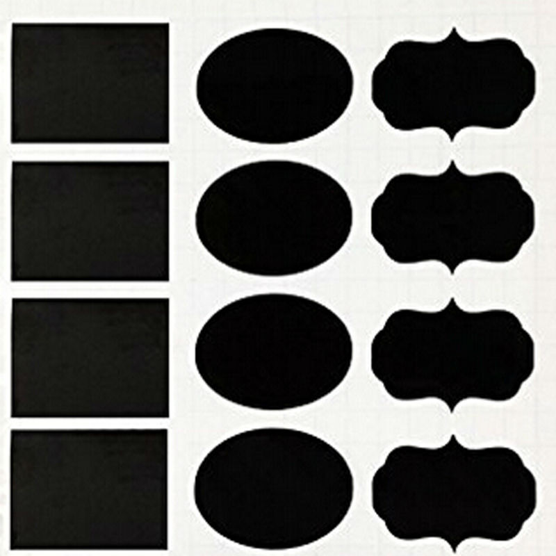 Chalkboard Labels | Vinyl PVC | 3 shapes Labels | Mason Jar | Self-adhesive |