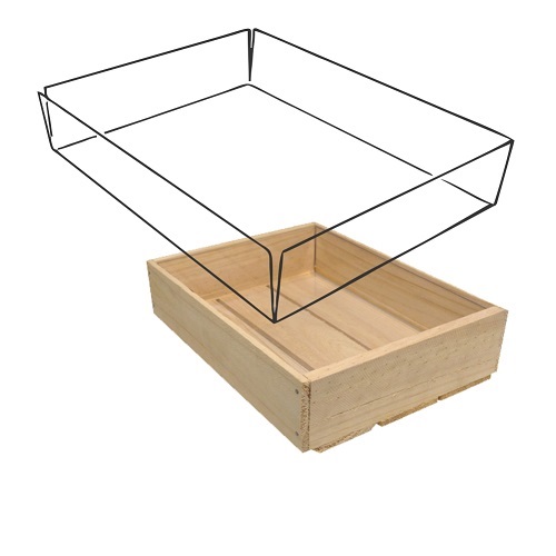 Wooden Crate Clear polypropylene liner 