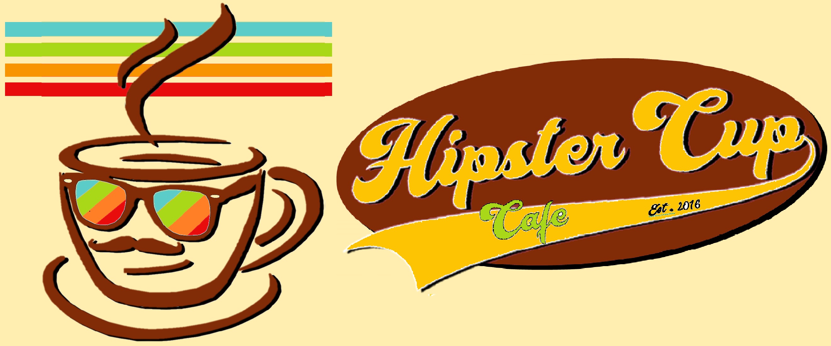 Hipster Cup Cafe Logo