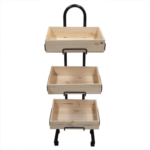 Wooden Crate Stand set Triple with Flat sides