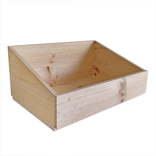 Wooden crate with slanted sides