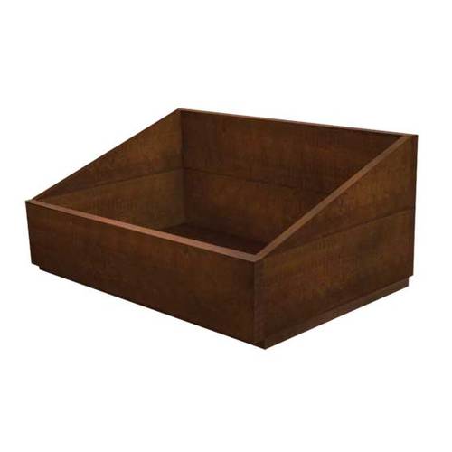 Wooden crate with slanted sides for triple stand