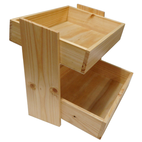  Wooden Crate Counter Top Display - 2 Tier
