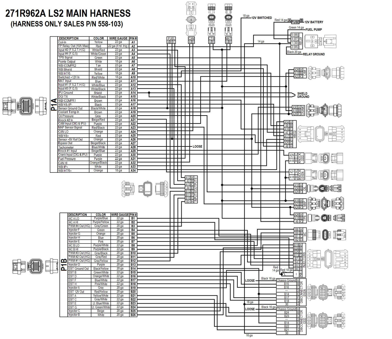 LS2/LS3/LS7 58x/4x Engine Main Harness for HP EFI & Dominator EFI ...