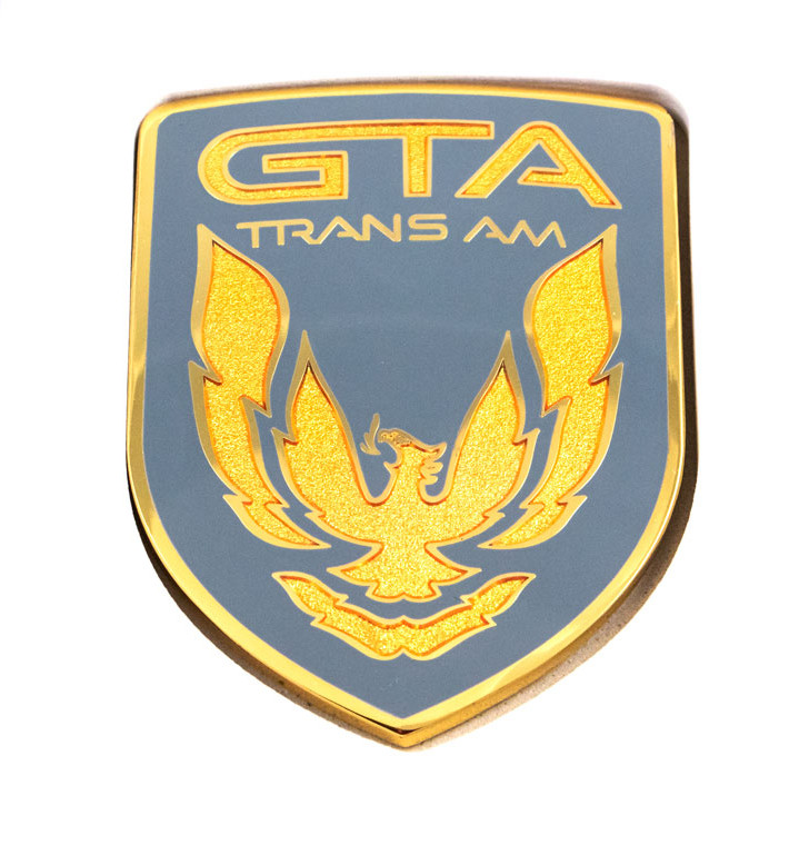 87-90 Trans Am GTA Front Bumper Emblem, Gunmetal Gray - Hawks Third ...