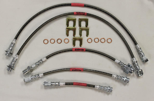 Techna-Fit Stainless 4 Brake Lines Kit Smoke for 2010-15 Chevrolet CAMARO SS V8
