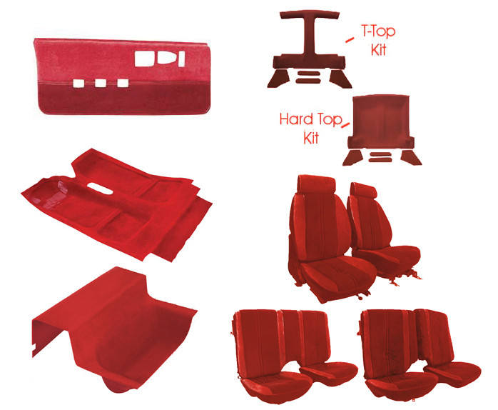 85 87 Camaro Red Vinyl Standard Interior Kit