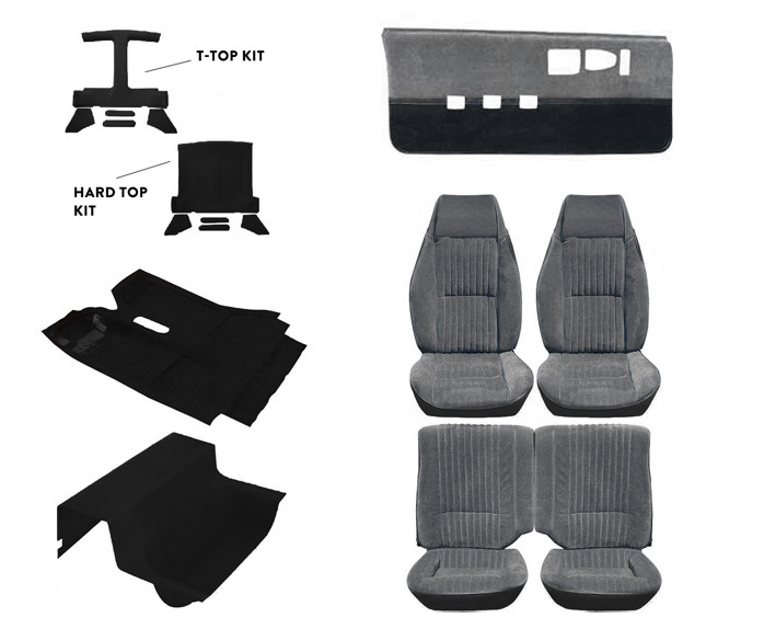82 86 Camaro Standard Charcoal Encore Cloth Interior Kit