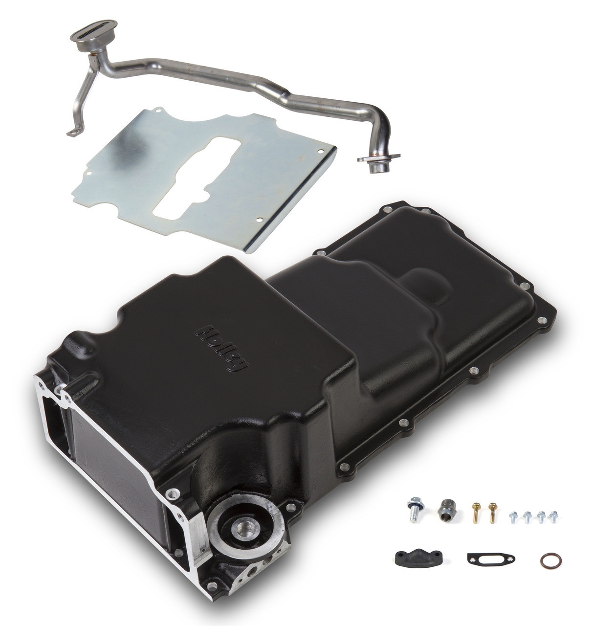 Holley Oil Pan Gm Ls Retro Fit Carbon Black 1955 87 Gm Muscle Car