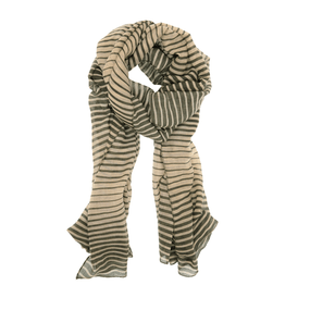 fall winter optic stripe scarf, olive