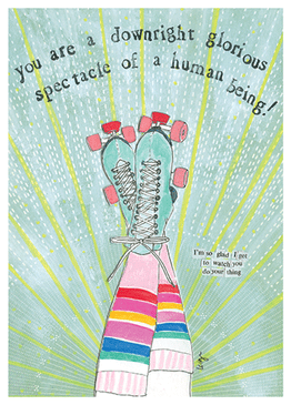friendship, glorious, printed in the USA on recycled textured paper. Comes with color co-ordinated envelope. Packaged in cello jacket. 
 Size: 4 1/2" x 6 1/4" 