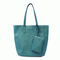 turquoise, tote, handbag, purse, 13″ (height) x 11″ (width from seam to seam) x 5.5″ (depth), coin purse, vegan leather