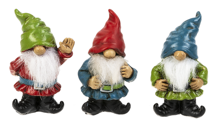 Gnomes, stone, good luck, green, red, blue